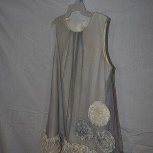 Donita Girls Gray Silver Sparkly Sleeveless Holiday Party Dress